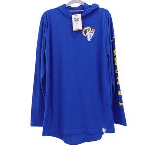 NWT Nike Los Angeles Rams Blitz Performance Long Sleeve Hoodie T-Shirt Sz S Blue